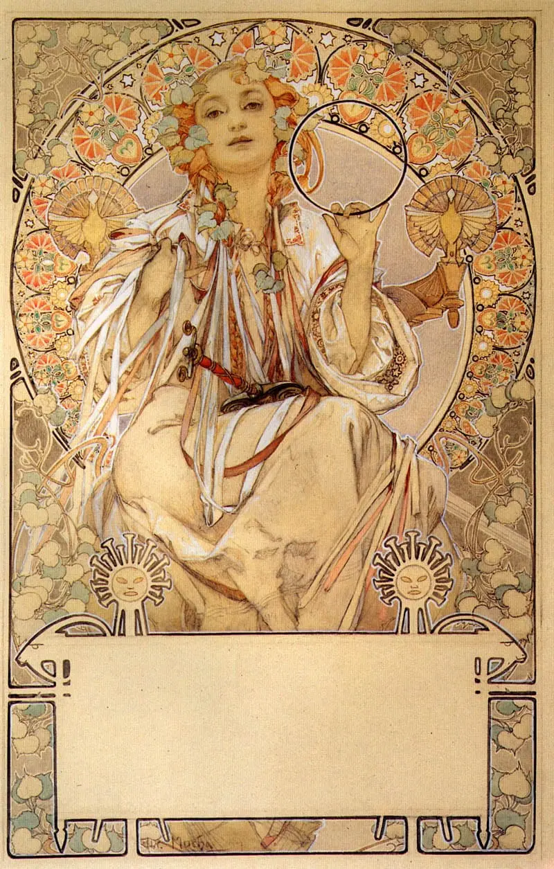Josephine Crane Bradley as Slavia by Alphonse Mucha, canvas print