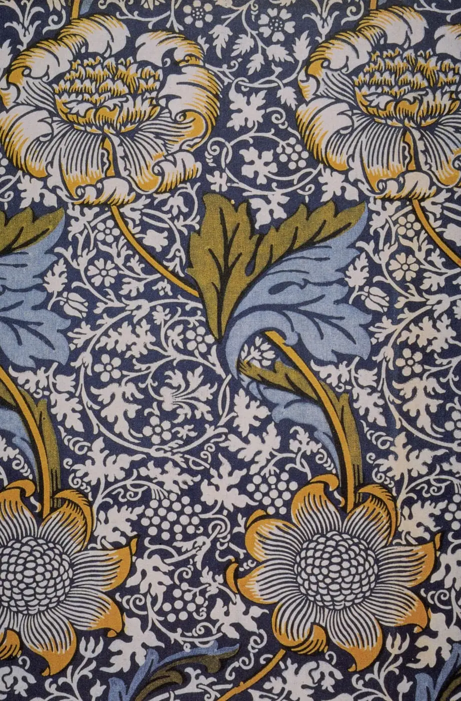 Kennet indigo printed textile by William Morris, canvas print
