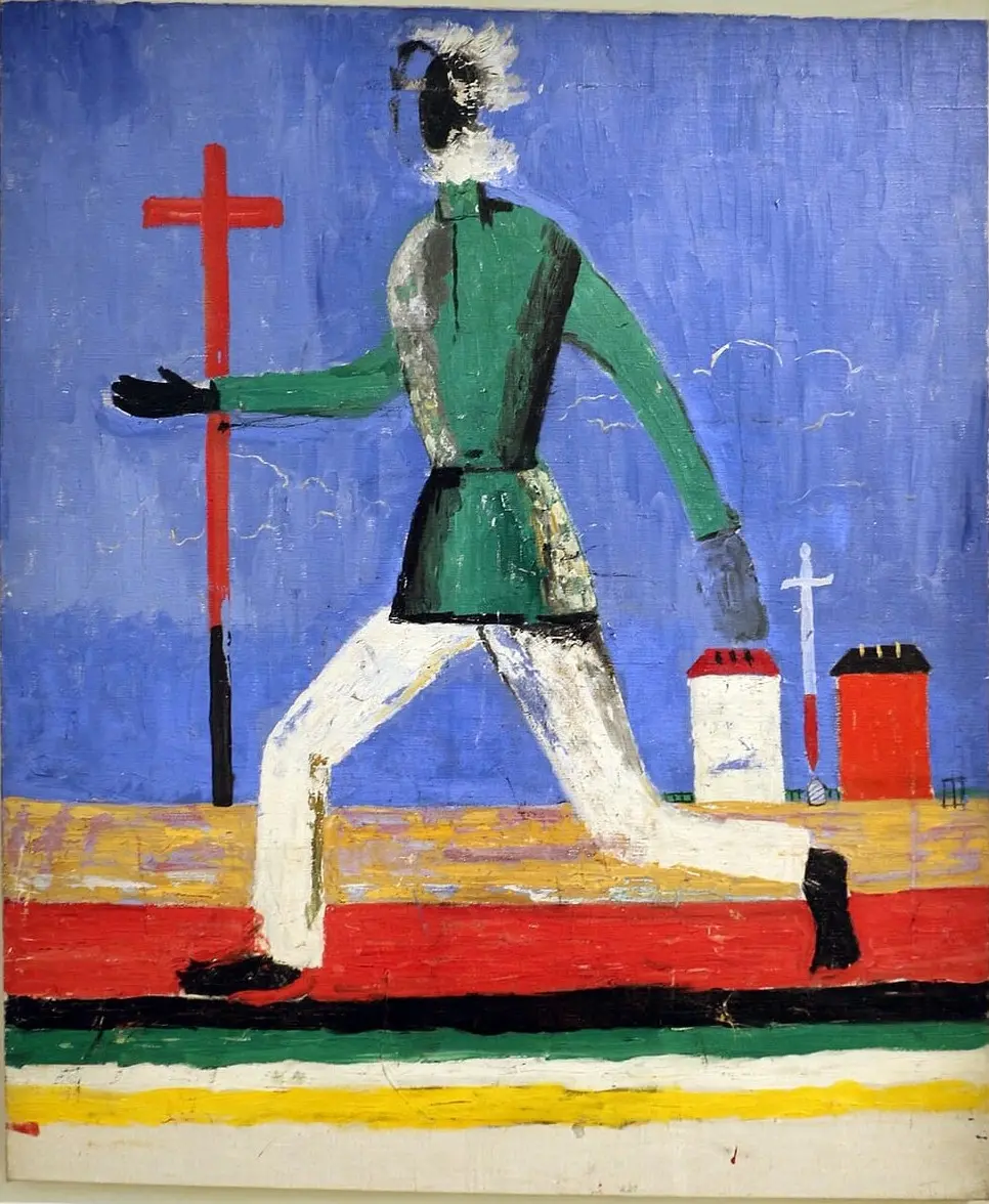 L'uomo che corre by Kazimir Malevich, canvas print