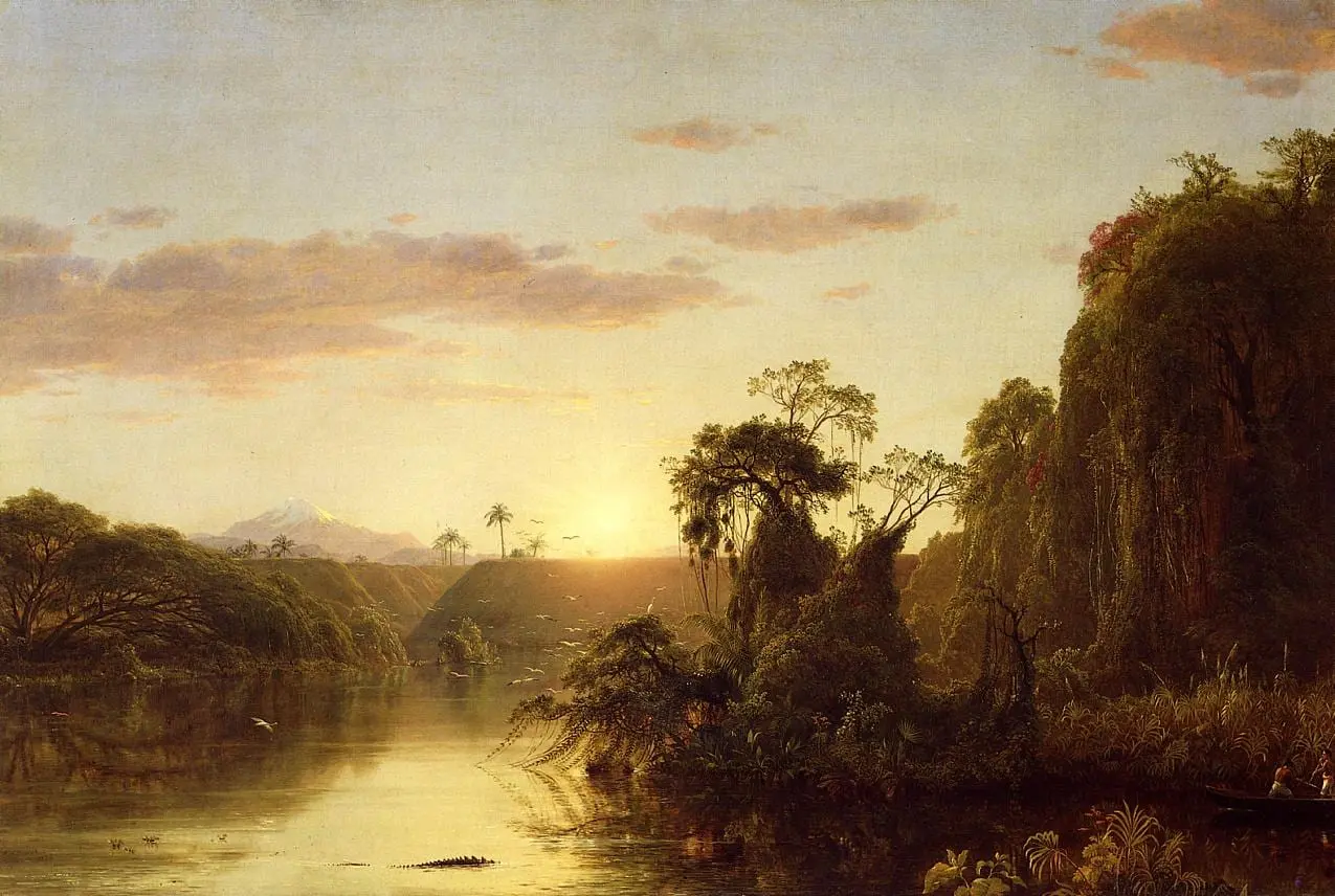La Magdalena aka Scene on the Magdalena by Frederic Edwin Church, canvas print