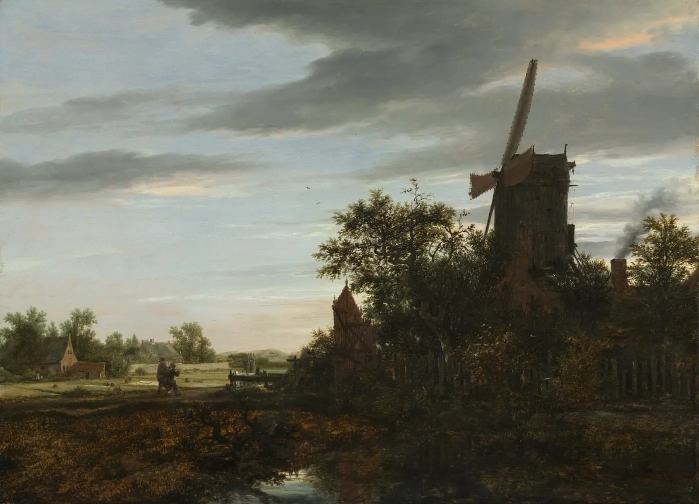 Landscape with a Windmill by Jacob van Ruisdael, canvas print