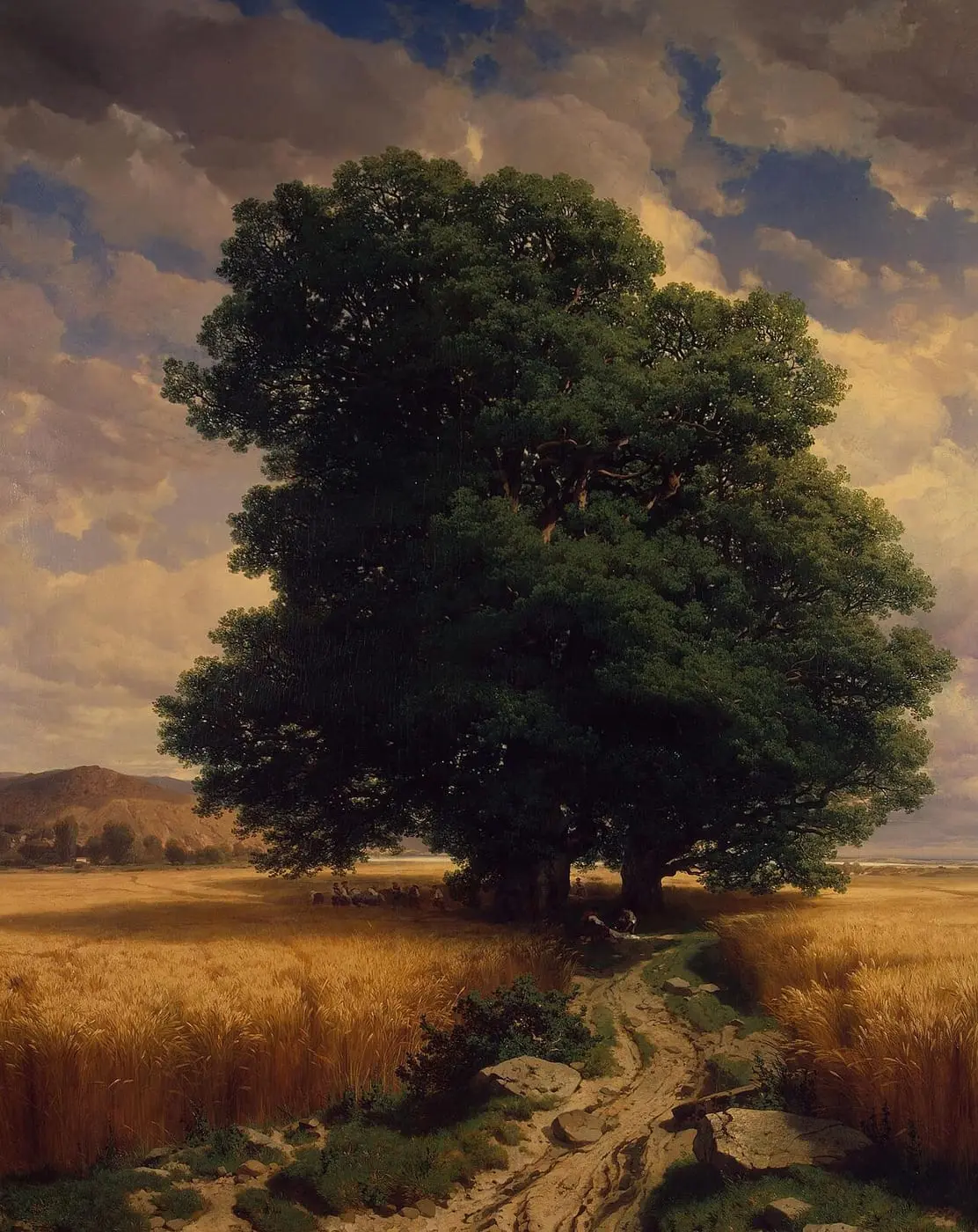 Landscape with Oaks by Alexandre Calame, canvas print