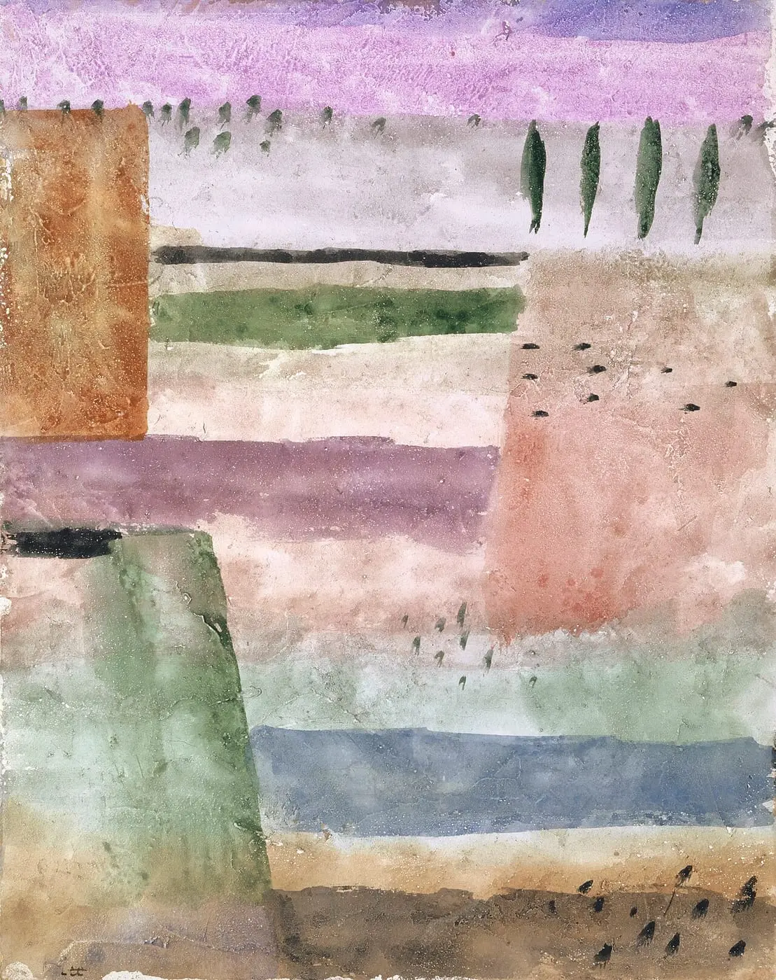 Landschaft mit Pappeln by Paul Klee, canvas print