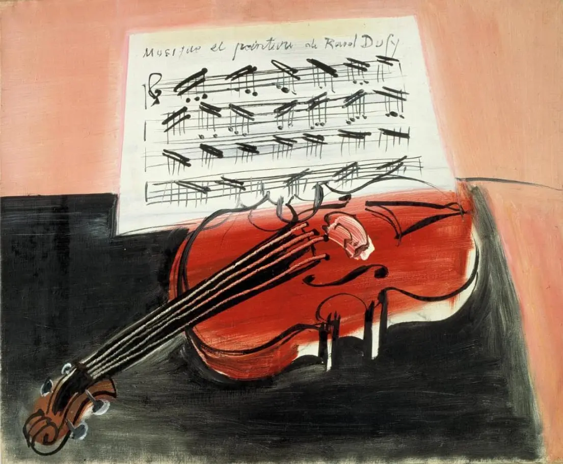 Le Violon rouge par version MNAM v by Raoul Dufy, canvas print