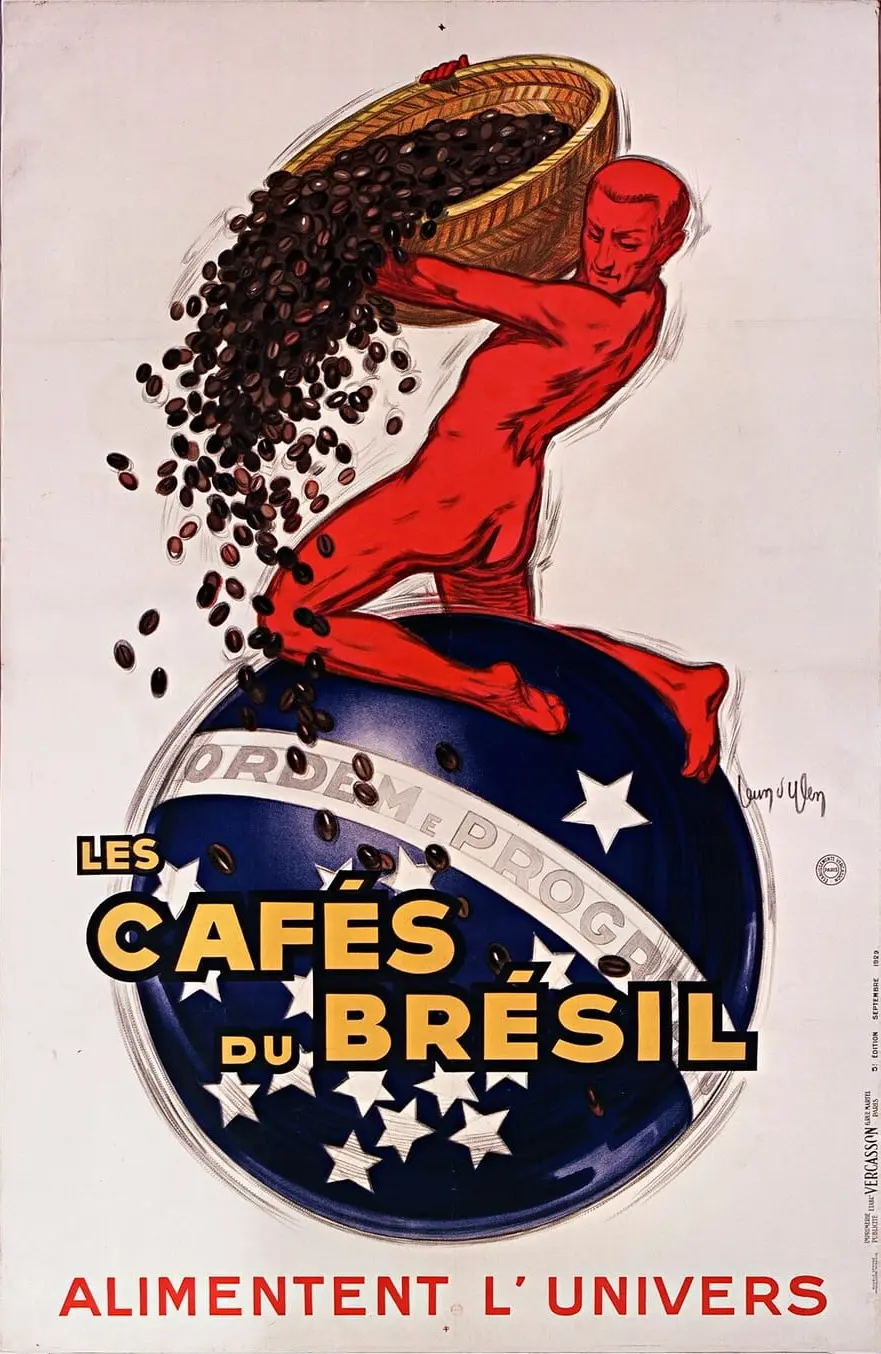 Les Cafés du Brésil, alimentent l'Univers by Jean d'Ylen, canvas print