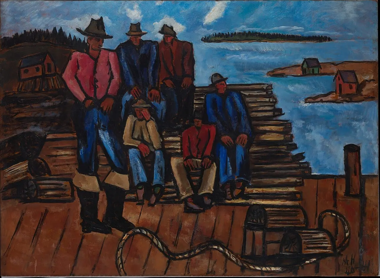 Lobster Fishermen by Marsden Hartley, canvas print