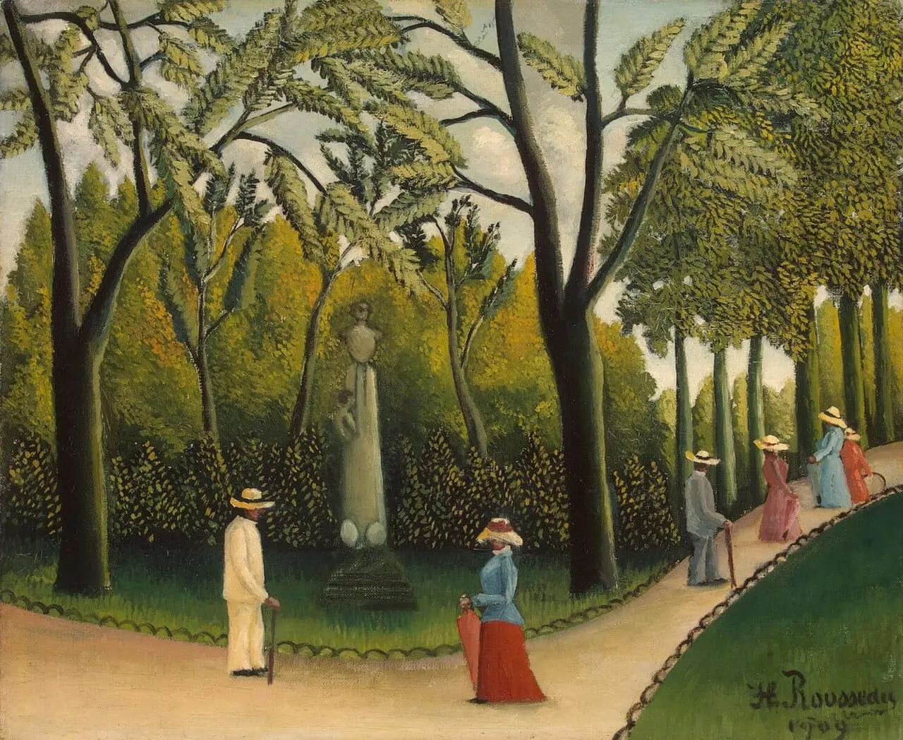 Luxembourg Gardens. Monument to Chopin by Henri Rousseau, canvas print