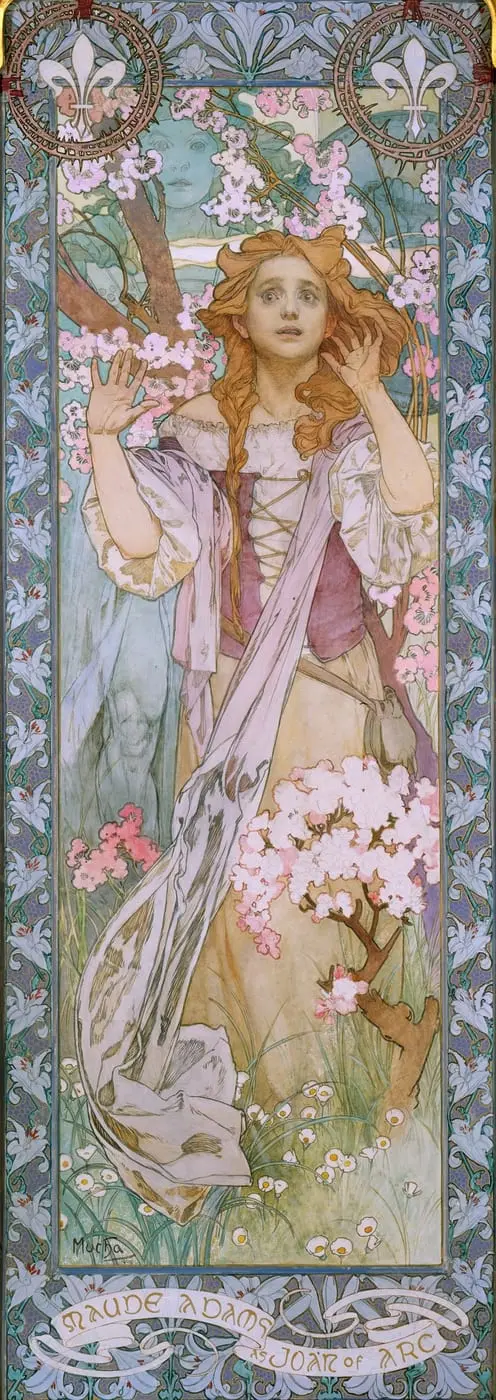 Maud Adams as Joan of Arc by Alphonse Mucha, canvas print