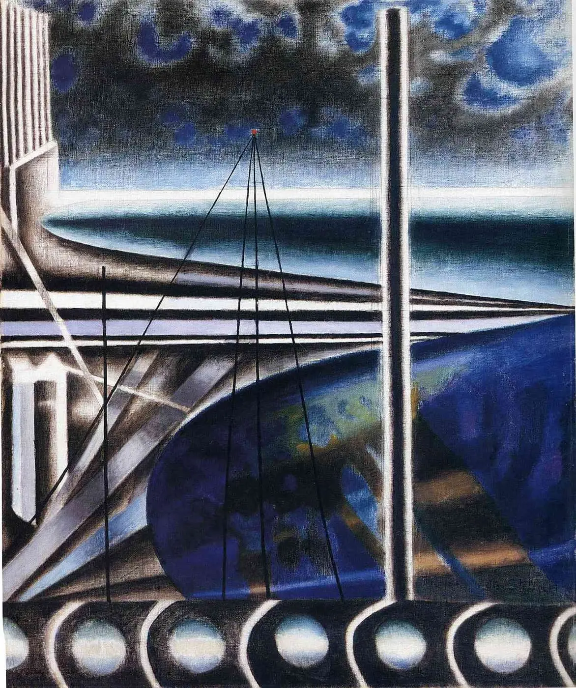 Metropolitan-port by Joseph Stella, canvas print
