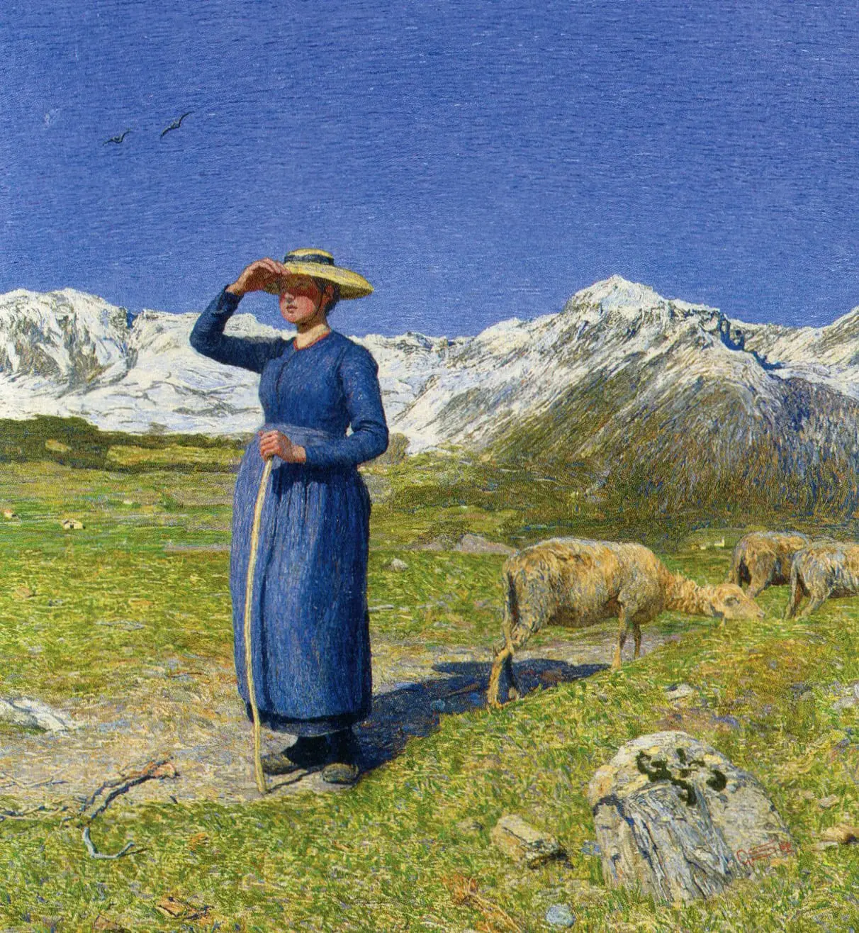 Midday in the Alps by Giovanni Segantini, canvas print