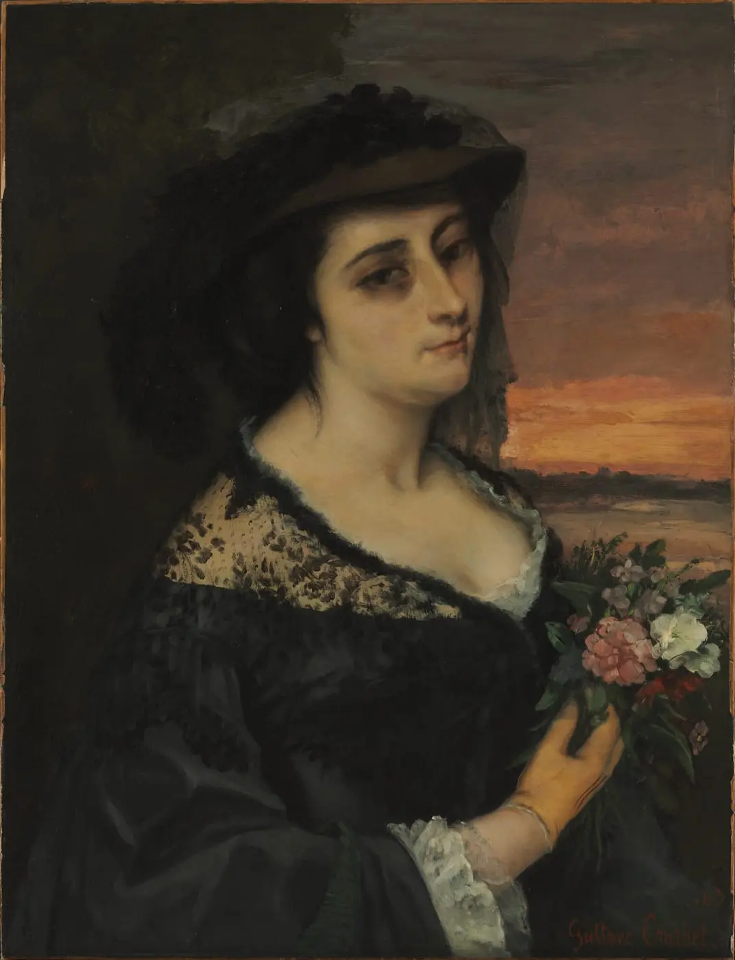 Mme L . . . (Laure Borreau) by Gustave Courbet, canvas print