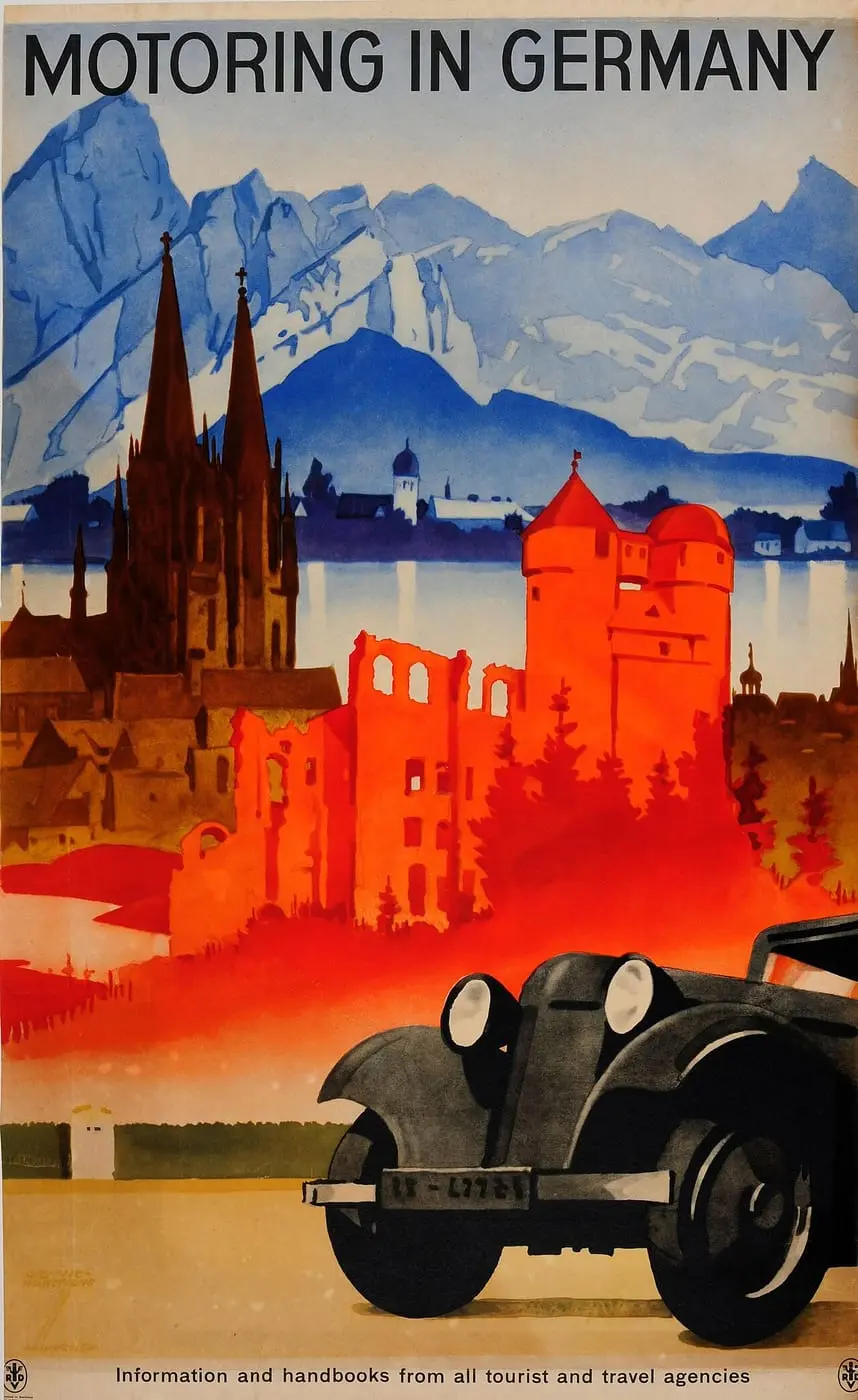 Motoring in Germany by Ludwig Hohlwein, canvas print