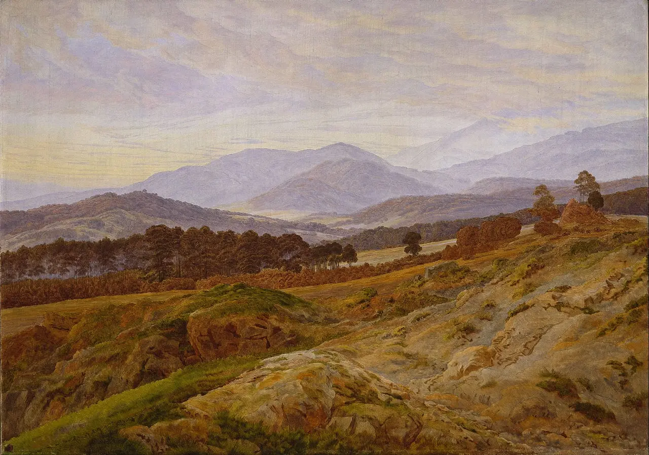 Mountain in Riesengebirge by Caspar David Friedrich, canvas print