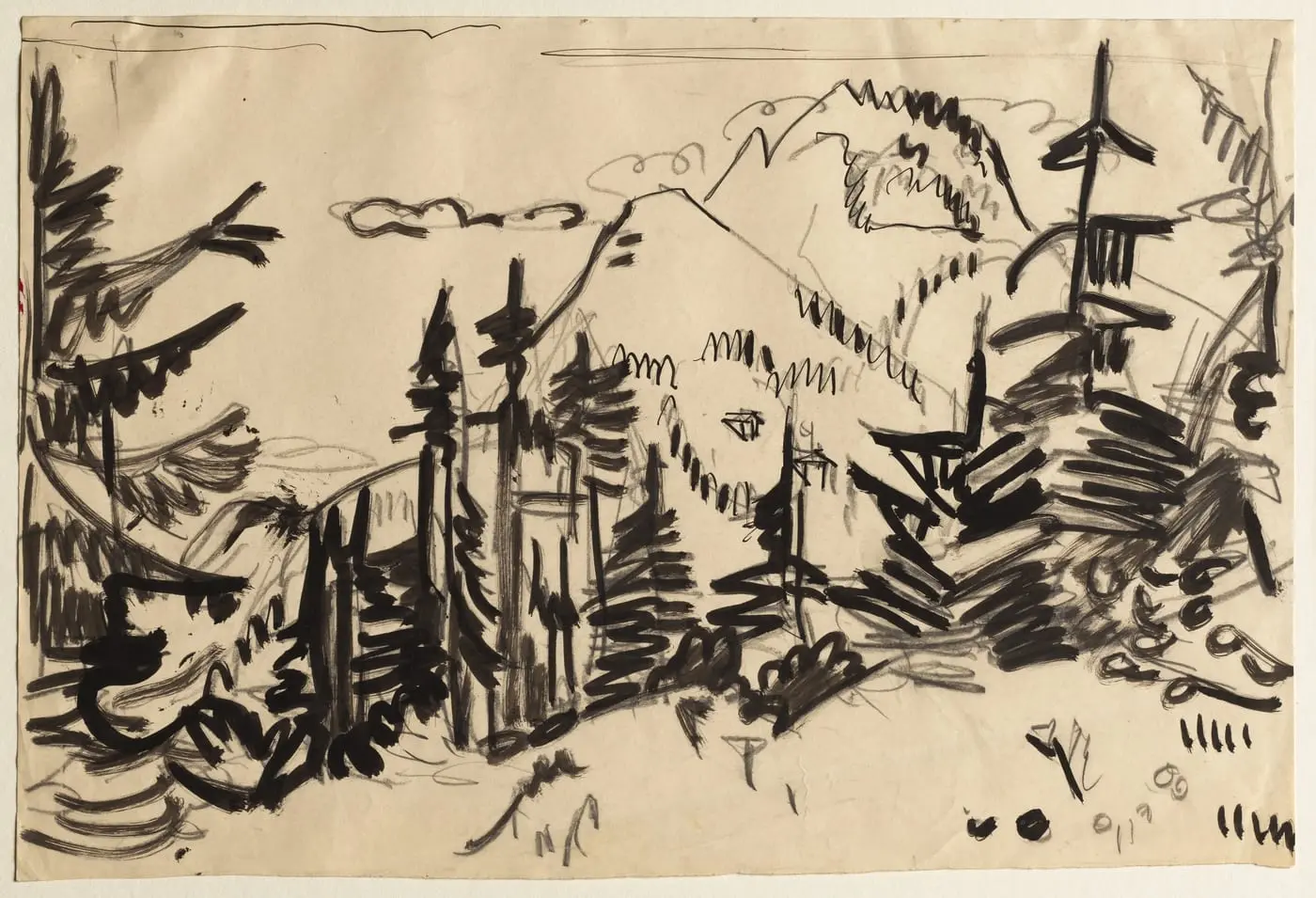 Mountain Landscape with Fir Trees by Ernst Ludwig Kirchner, canvas print