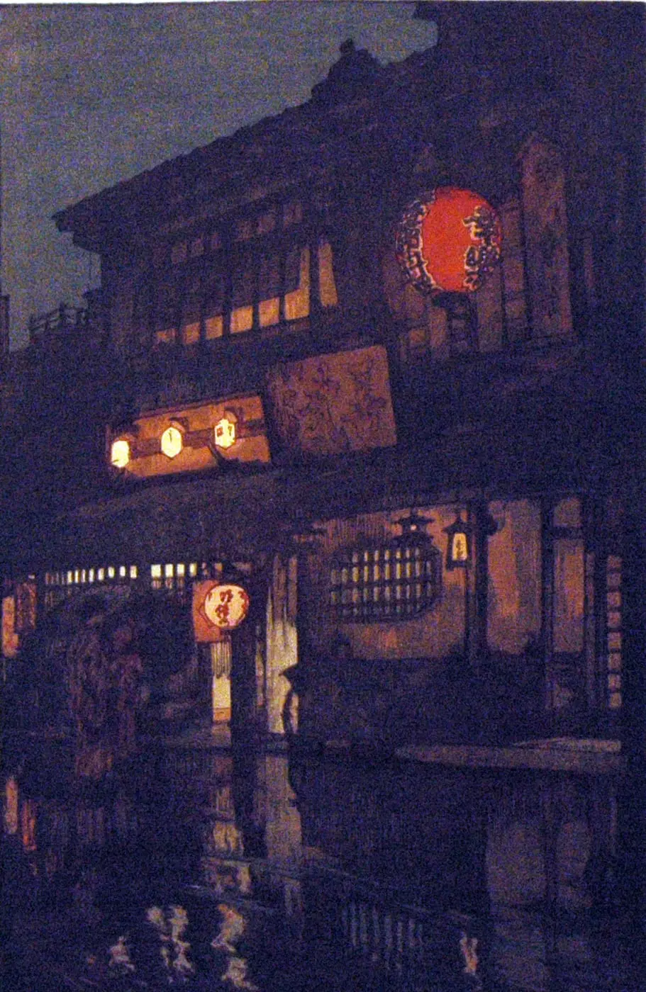 Night in Kyoto by Hiroshi Yoshida, canvas print