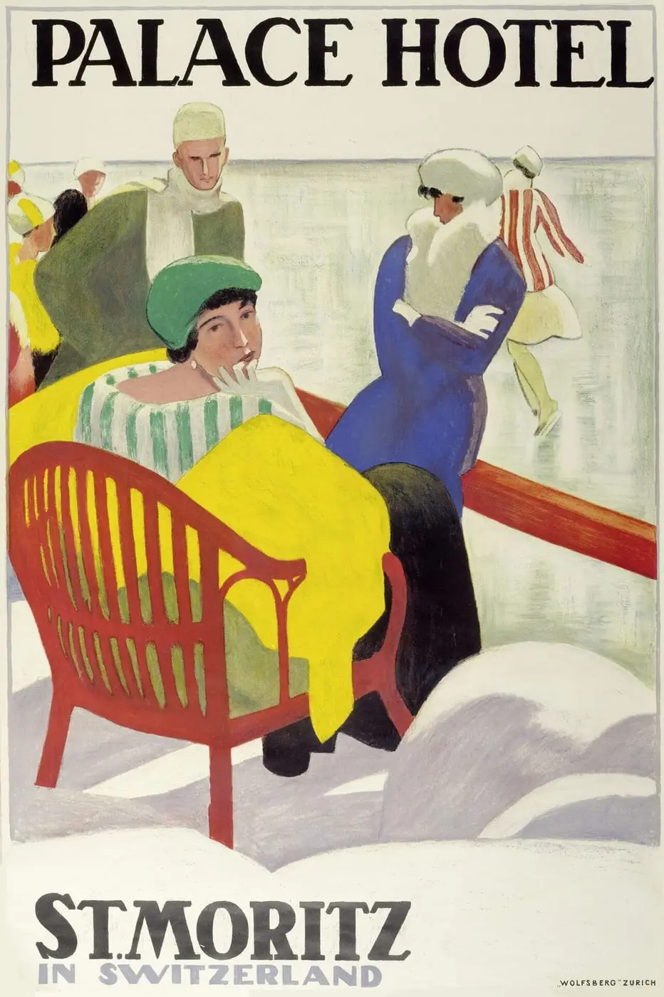 Palace Hotel St Moritz by Emil Cardinaux, canvas print