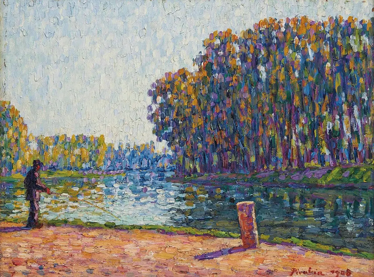 Pêcheur à la ligne, Moret, bord du Loing by Francis Picabia, canvas print