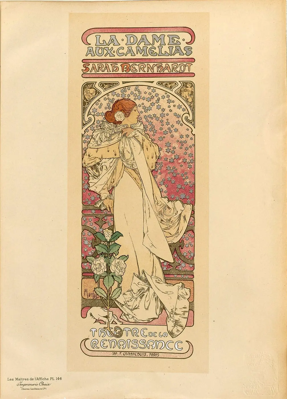 La Dame aux camélias by Alphonse Mucha, canvas print