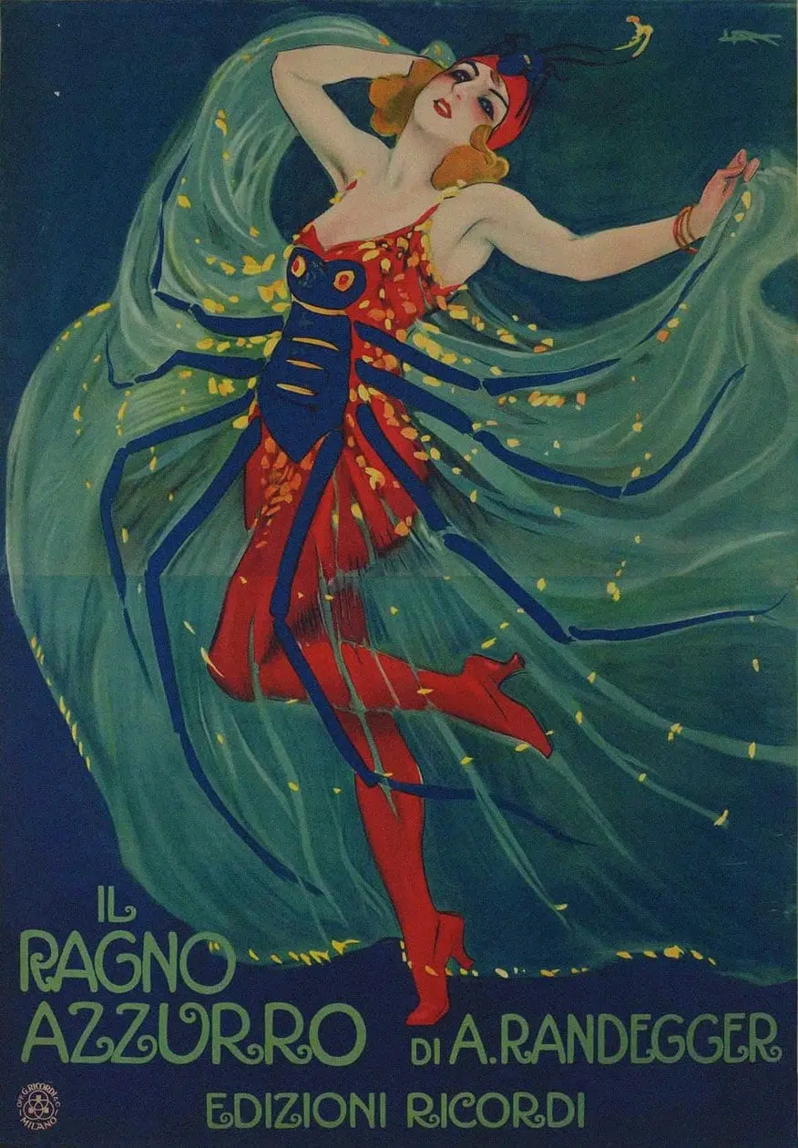 Poster Il Ragno Azzurro by Leopoldo Metlicovitz, canvas print