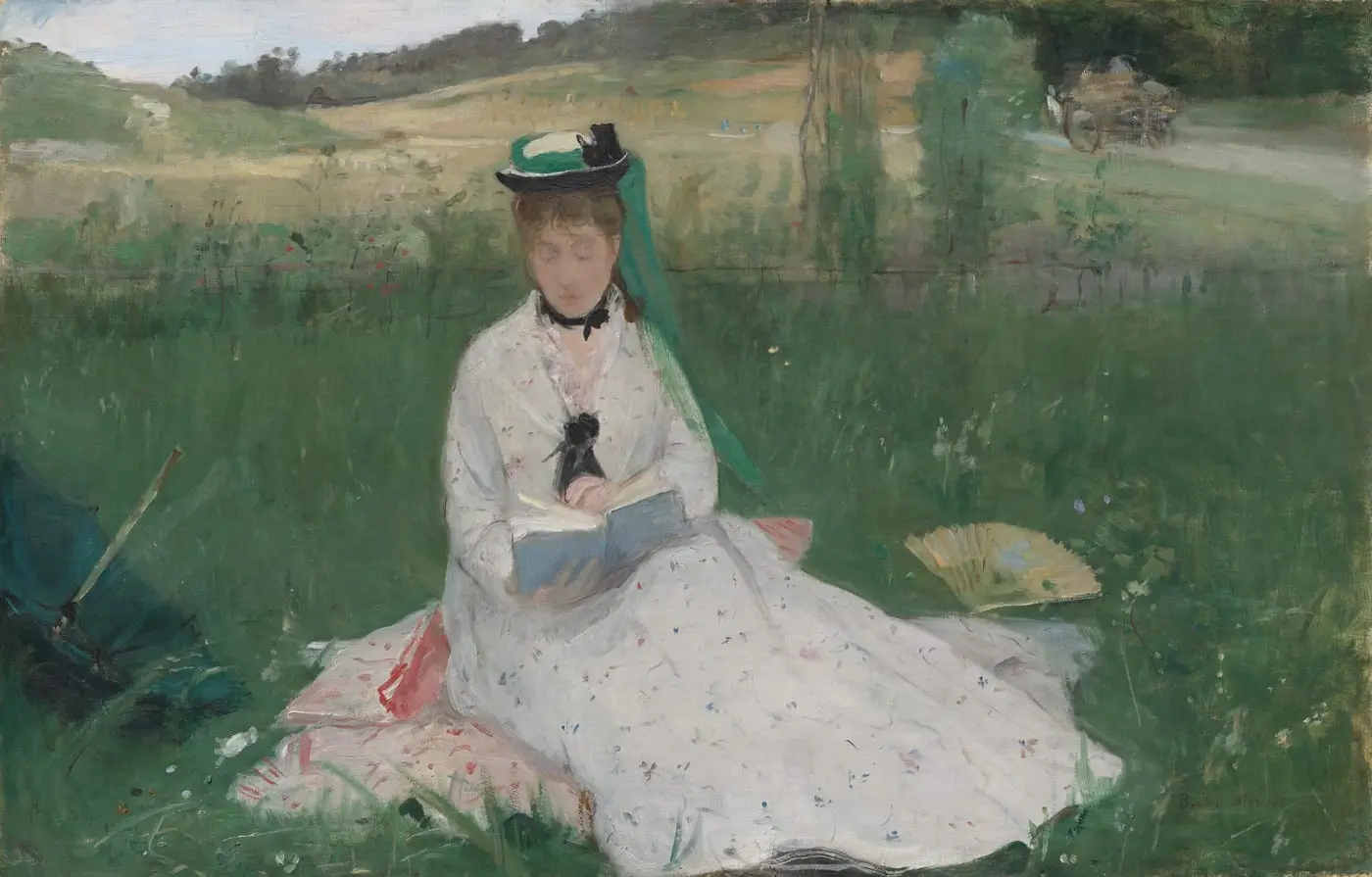 Reading by Berthe Morisot, canvas print