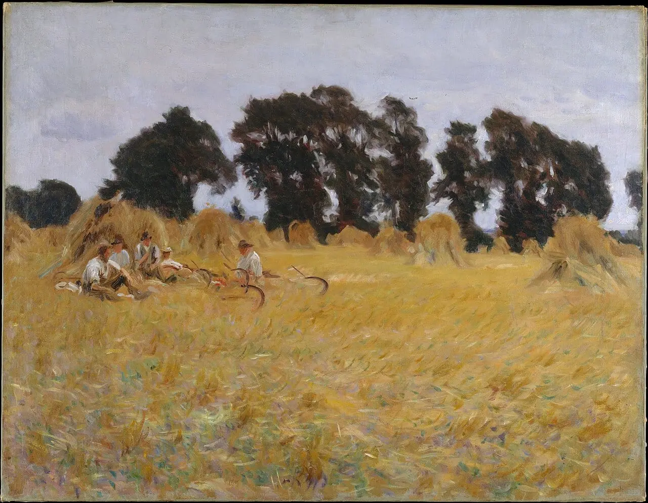 Reapers Resting in a Wheat Field by John Singer Sargent, canvas print