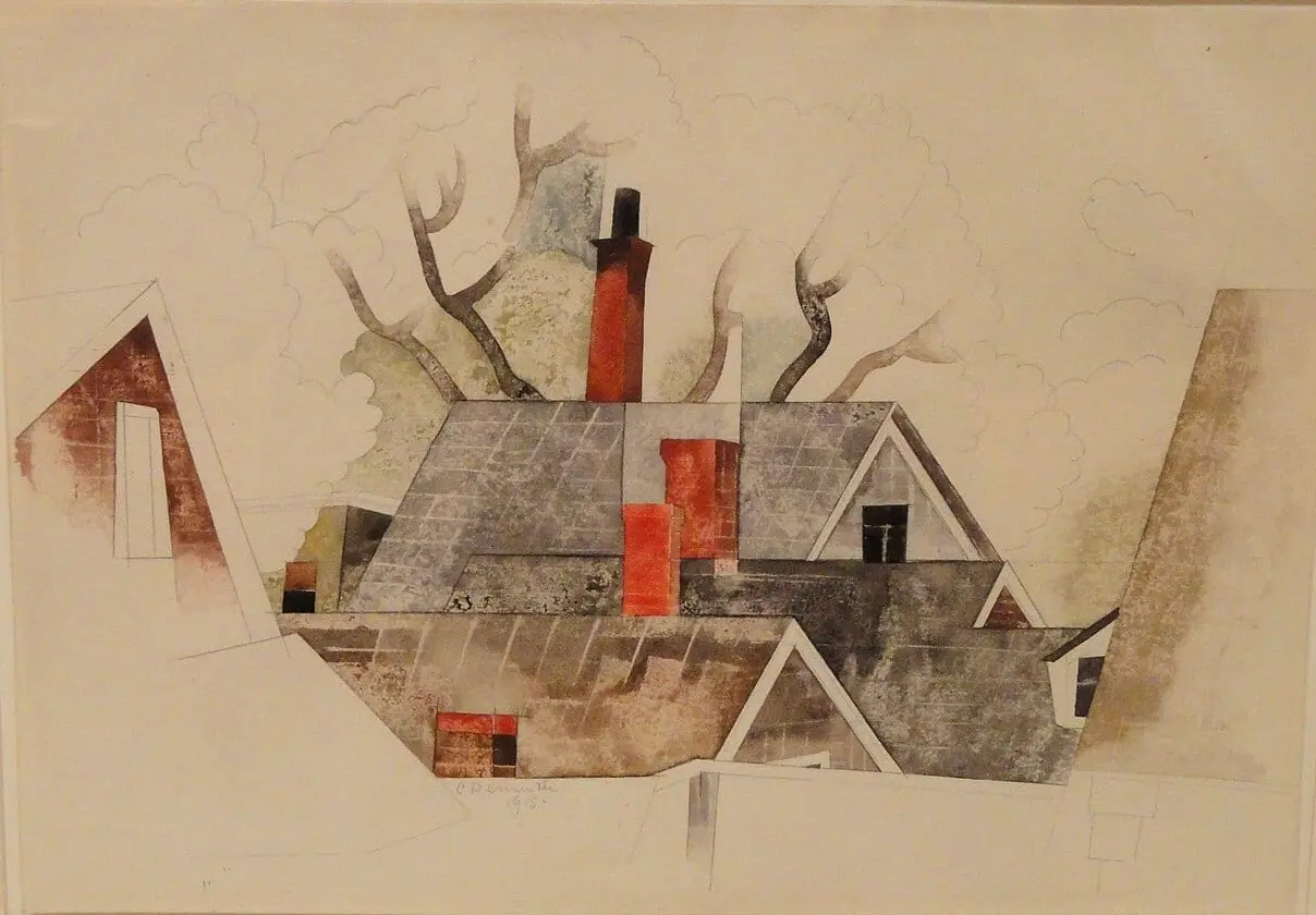 Red Chimneys by Charles Demuth, canvas print