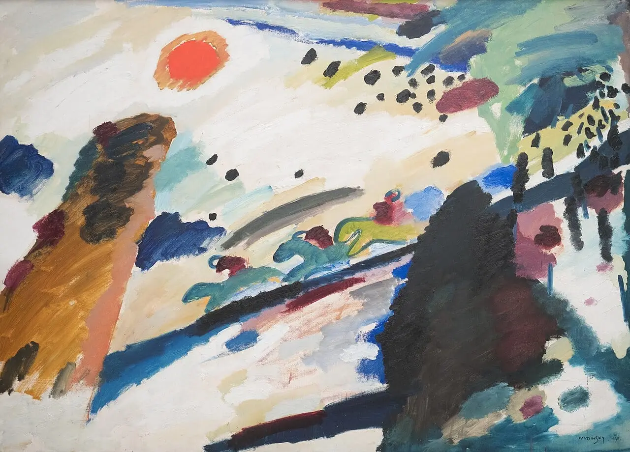 Romantic Landscape by Wassily Kandinsky, canvas print