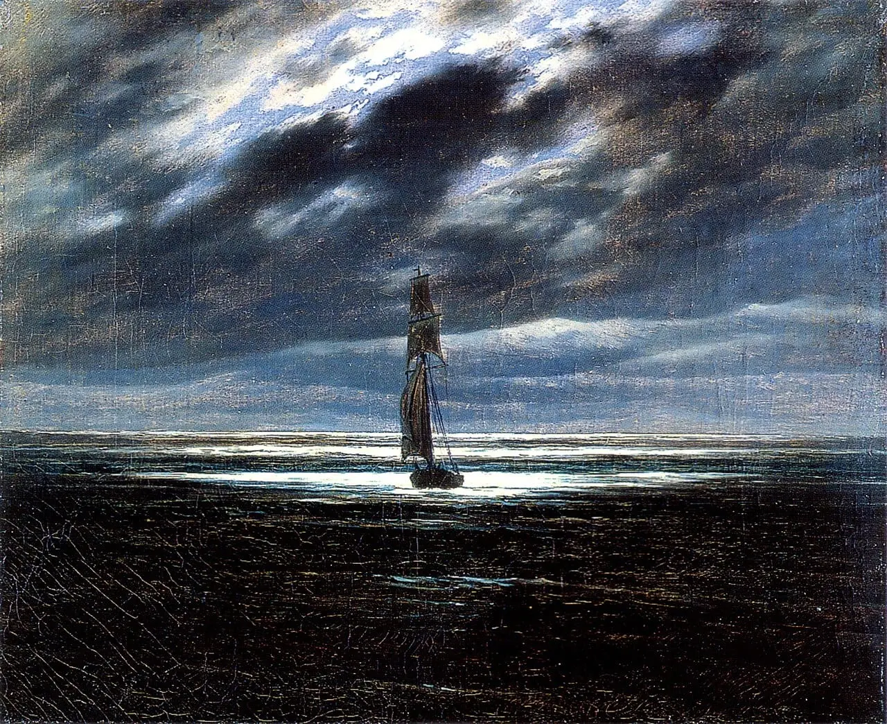 See in the moonlight by Caspar David Friedrich, canvas print