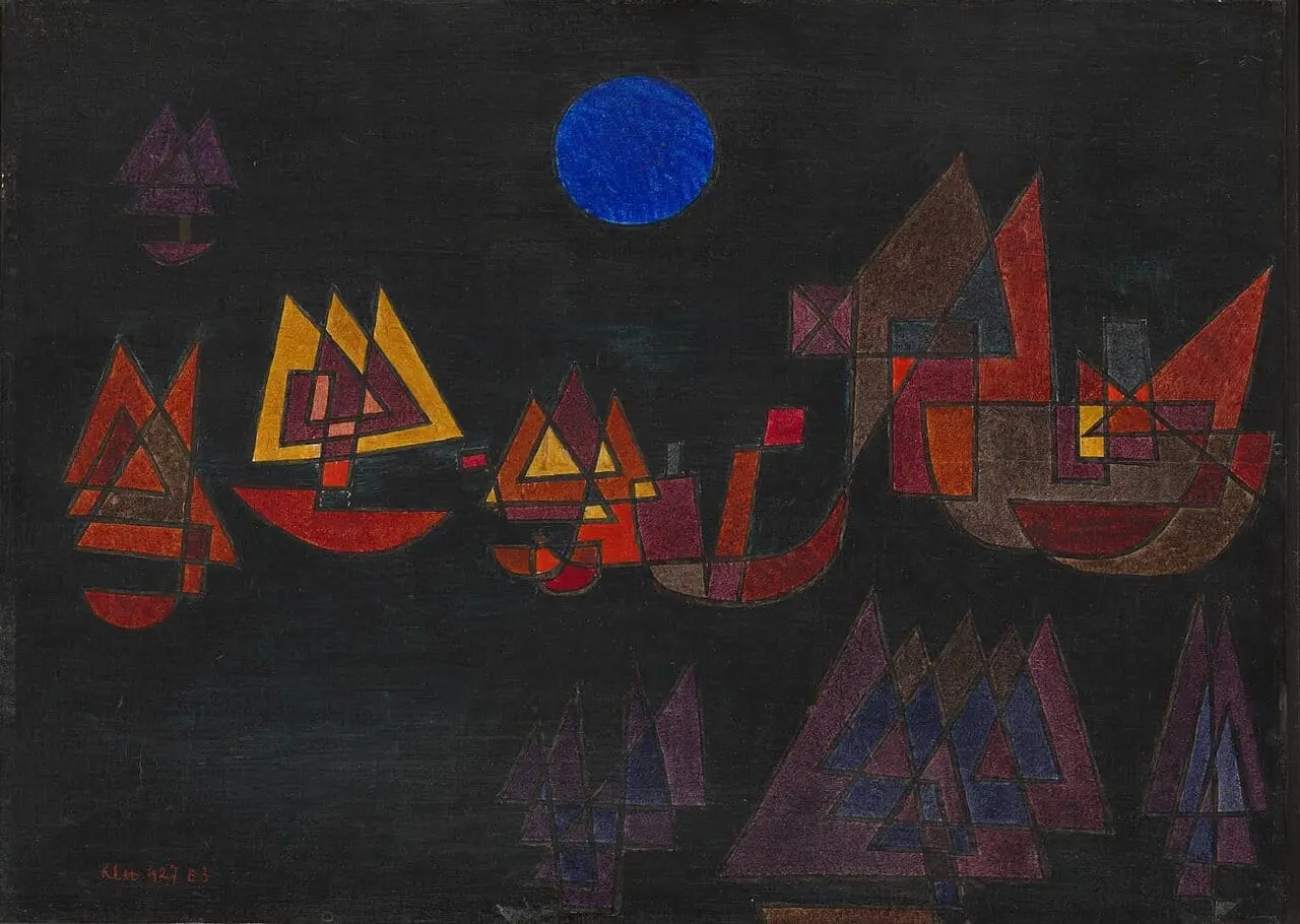 Ships in the Dark by Paul Klee, canvas print