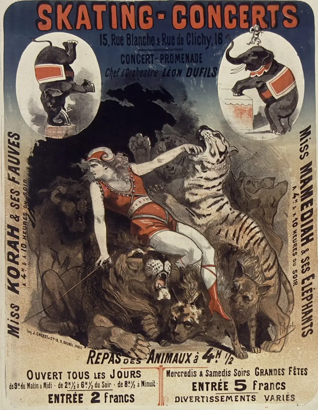 Skating-concerts, 15 rue Blanche et rue de Clichy 18… by Jules Chéret, canvas print