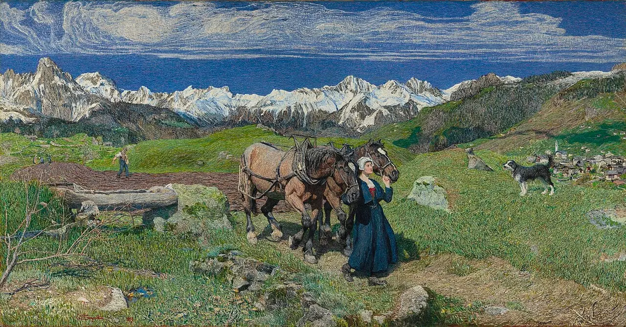Spring in the Alps by Giovanni Segantini, canvas print