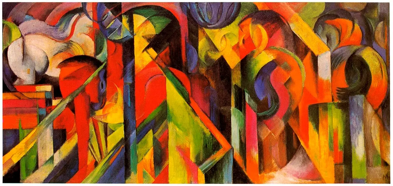 Stallungen by Franz Marc, canvas print