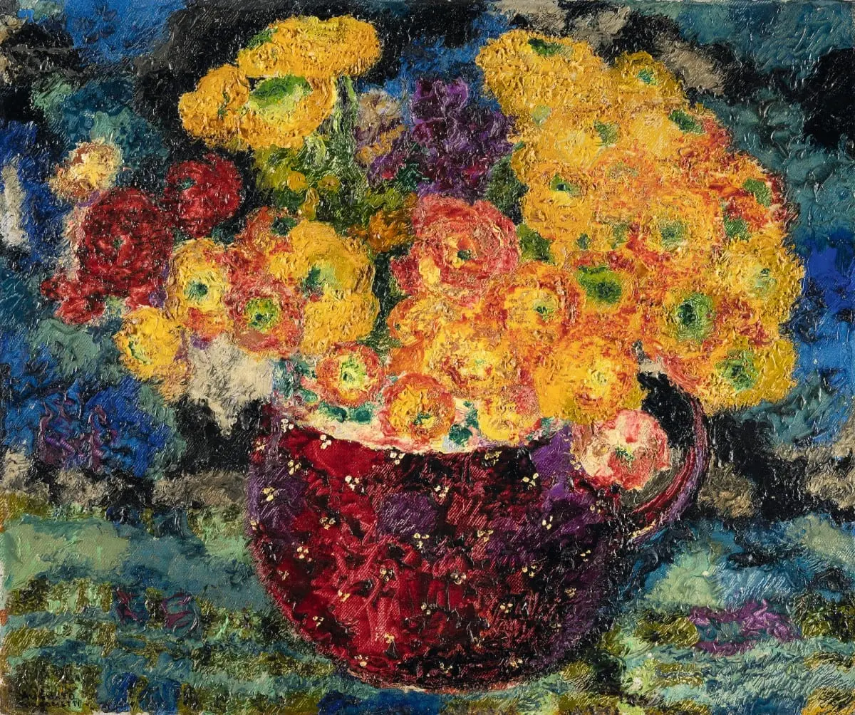 Stillleben mit Ranunkeln by Augusto Giacometti, canvas print