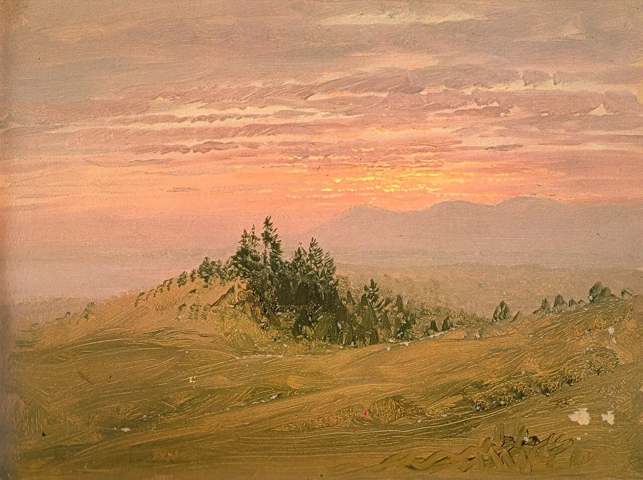 Sunset & Catskills from Hill by Frederic Edwin Church, canvas print