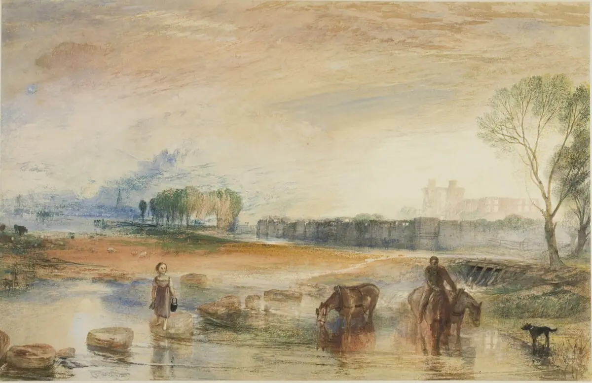Sunset and Moonrise by J. M. W. Turner, canvas print