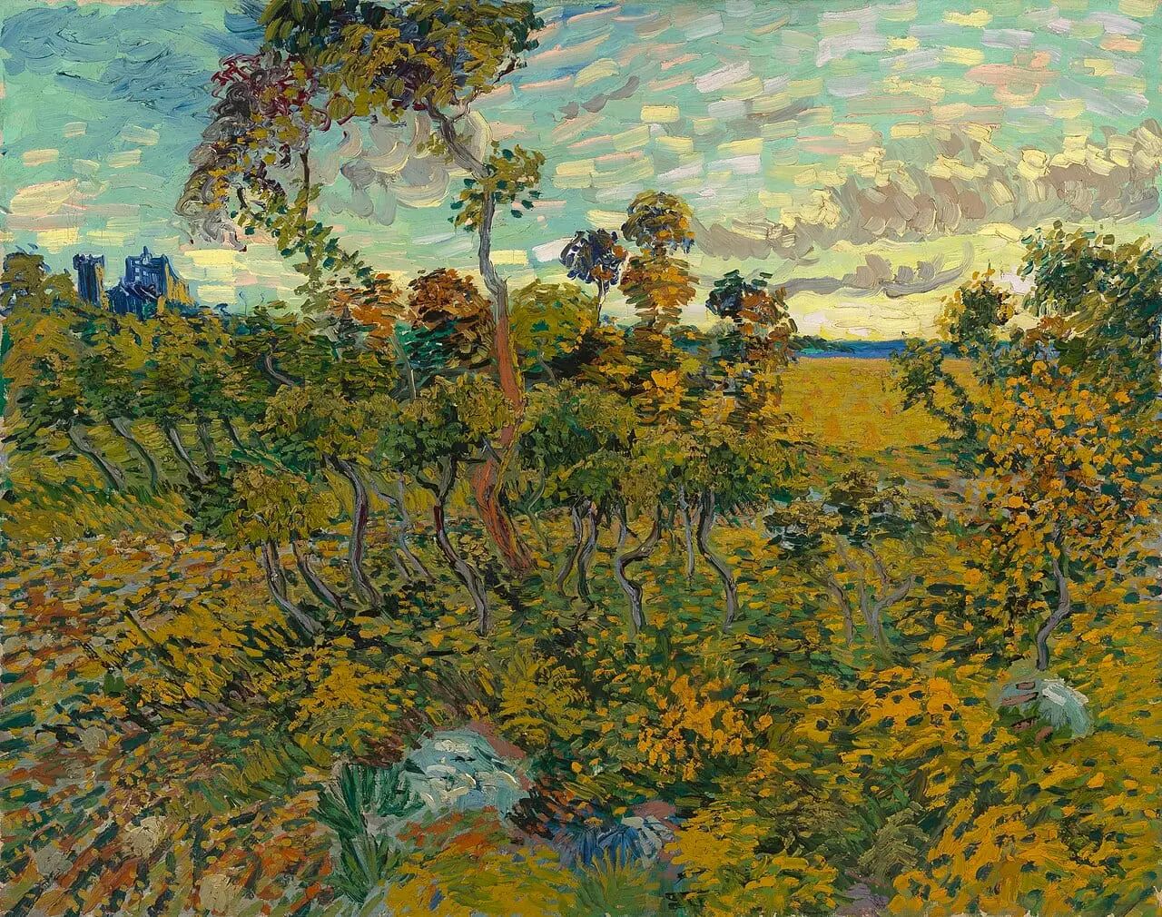 Sunset at Montmajour by Vincent van Gogh, canvas print