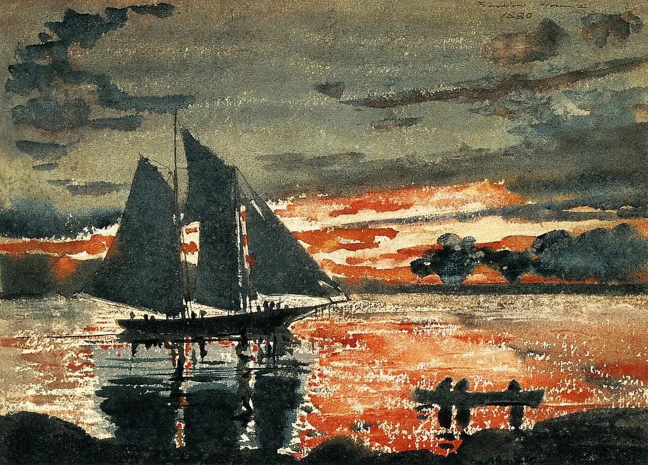 Sunset Fires by Winslow Homer, canvas print