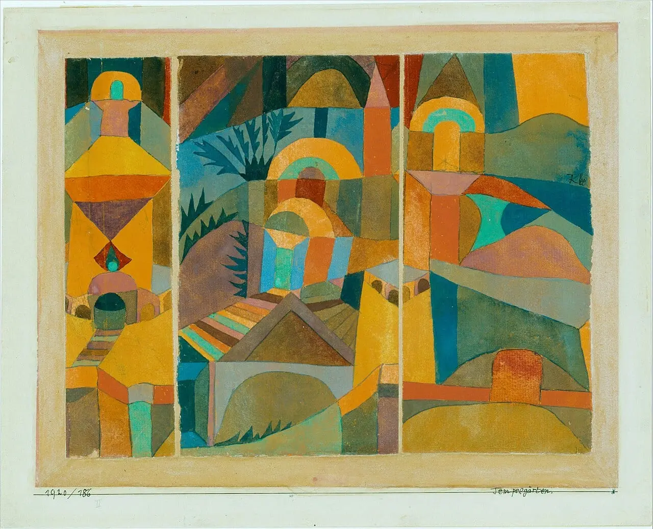 Temple Gardens by Paul Klee, canvas print