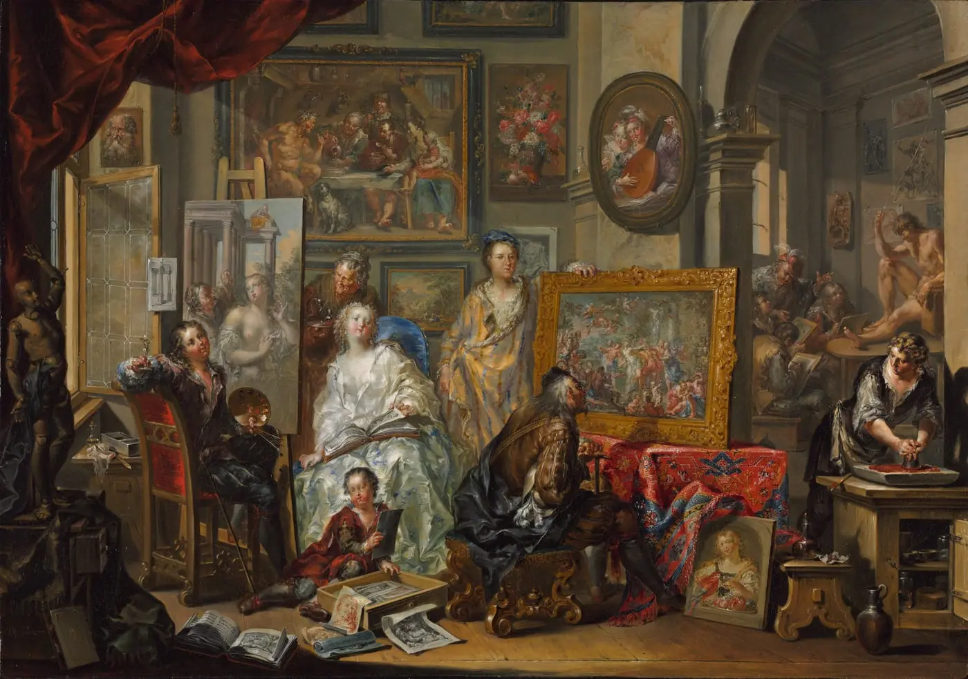 The Artist's Studio by Johann Georg Platzer, canvas print