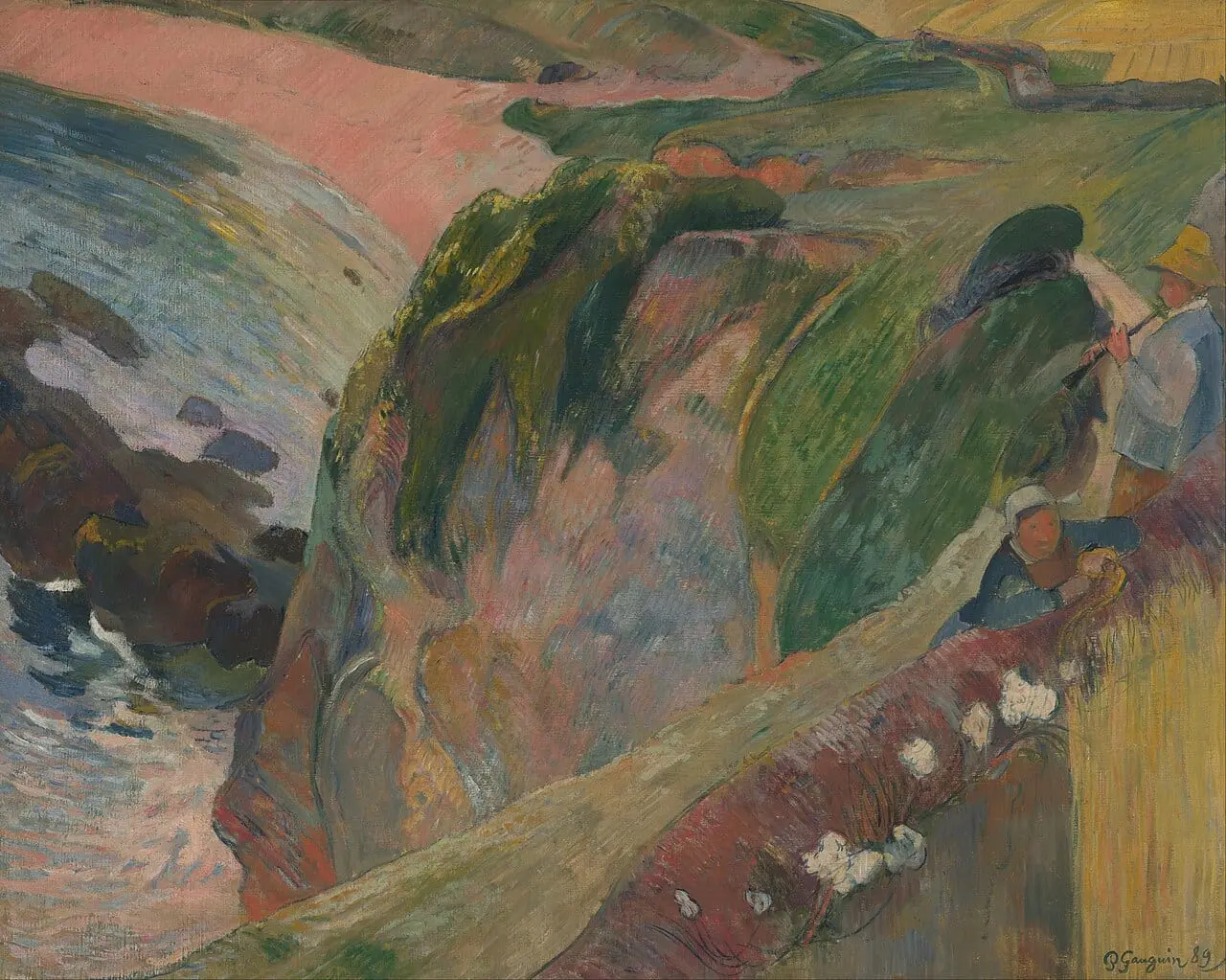 The Flageolet Player on the Cliff by Paul Gauguin, canvas print