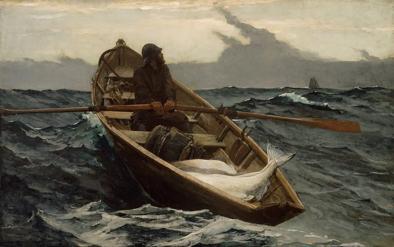The Fog Warning / Halibut Fishing by Winslow Homer, canvas print