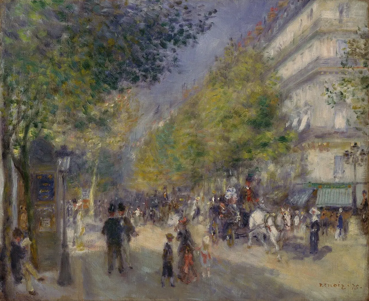 The Grands Boulevards by Pierre-Auguste Renoir, canvas print