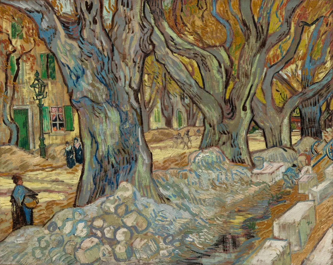 The Large Plane Trees (Road Menders at Saint-Rémy) by Vincent van Gogh, canvas print
