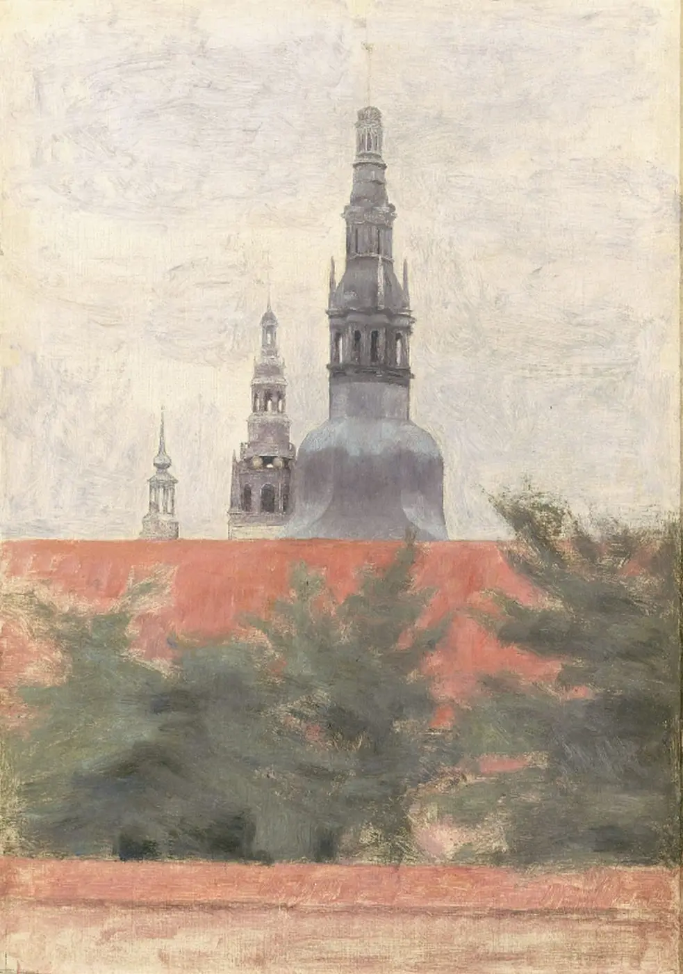 The oldest part of Frederiksborg Castle as seen by Vilhelm Hammershøi, canvas print
