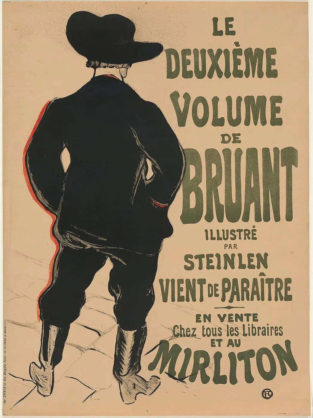 The Second Volume by Bruant by Henri de Toulouse-Lautrec, canvas print