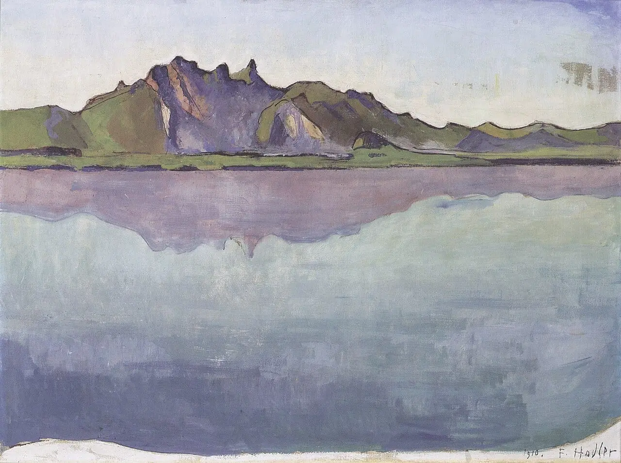Thunersee mit Stockhornkette by Ferdinand Hodler, canvas print