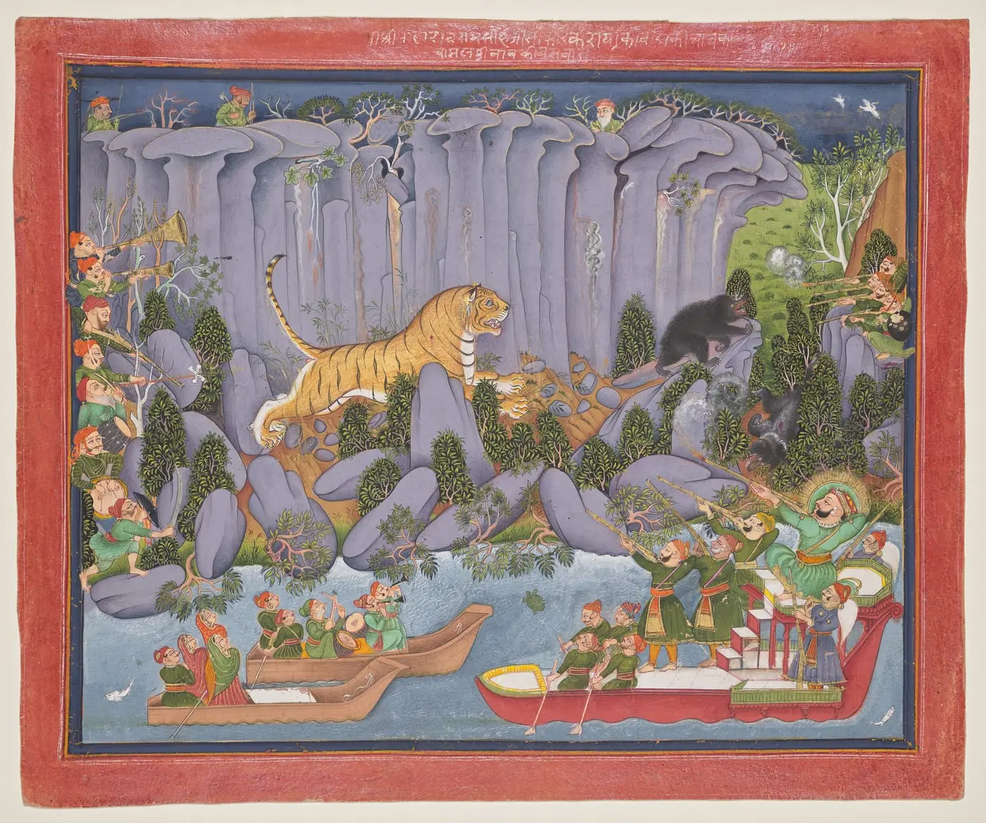 Tiger Hunt of Ram Singh II by Unknown artist, canvas print