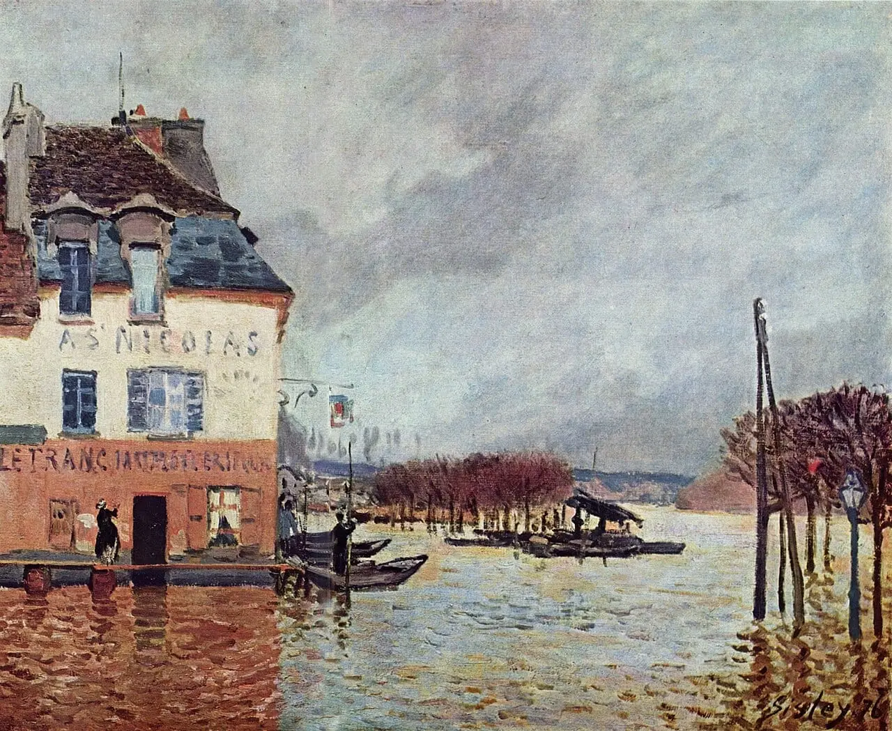 Überschwemmung in Port Marly by Alfred Sisley, canvas print