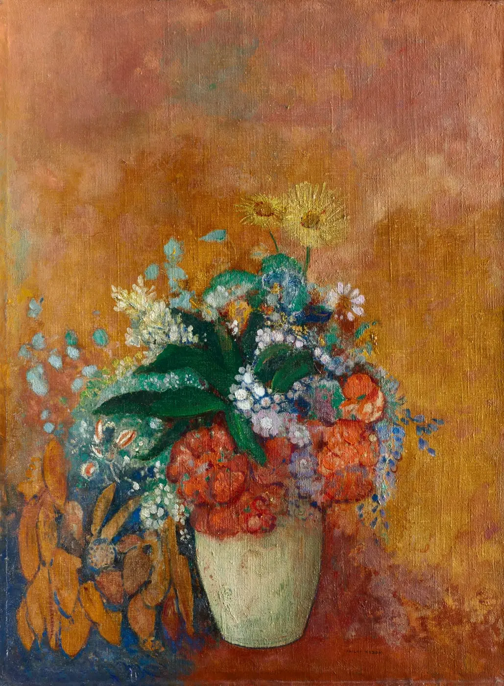 Vase of Flowers by Odilon Redon, canvas print