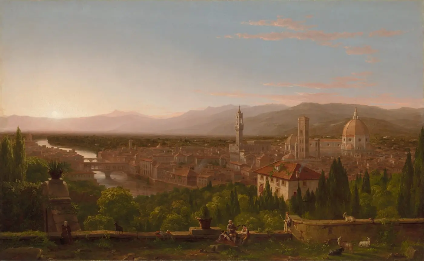 View of Florence by Thomas Cole, canvas print